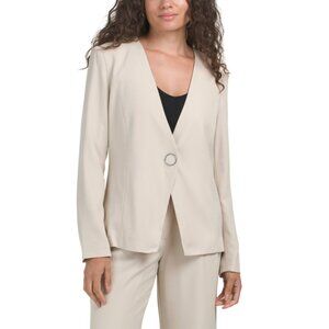 ELIE BY ELIE TAHARI stone Collarless Blazer
